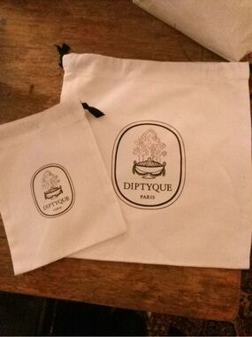 Diptyque Paris Logo Drawstring Pouches/ Dust Bags- Set of 2